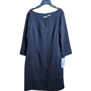 ELIZA J Womens Black Midi Missy Dress Size 8 Pockets 3/4 Sleeve Nordstrom NWT